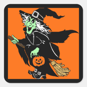 Rotzunge Halloween-Cartoon-Aufkleber Quadratischer Aufkleber
