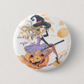 Rotzunge Halloween-Junggeselinnen-Abschied Button (Vorderseite)