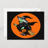 Rotzunge Halloween Oval Cartoon Postkarte (Vorne/Hinten)