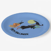 Rotzunge Halloween-Party Funke farbige Papierplatt Pappteller (Schrägansicht)