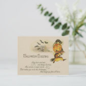 Rotzunge Jack O' Lantern Black Cat Bat Postkarte (Stehend Vorderseite)