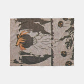Rotzunge Jack O' Lantern Cauldron Owl Fleecedecke (Vorderseite (Horizontal))