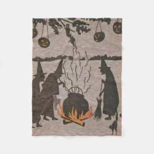 Rotzunge Jack O' Lantern Cauldron Owl Fleecedecke