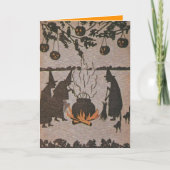Rotzunge Jack O' Lantern Cauldron Owl Karte (Vorderseite)