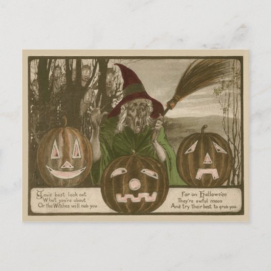 Rotzunge Jack O' Lantern Pumpkin Goblin Postkarte (Vorderseite)