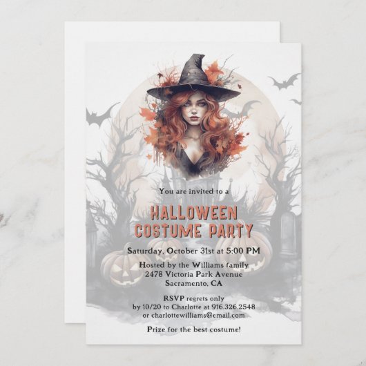 Rotzunge Jack-O-Lanterns Halloween Kostüm Party Einladung (Vorne/Hinten)