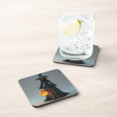 Rotzunge mit Jack-o-Laterne Getränkeuntersetzer (Rechte Seite)