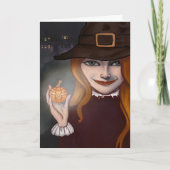 Rotzunge mit Jack O'Lantern 5"x 7" über Karte (Vorderseite)
