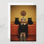 Rotzunge mit schwarzen Katzen Feiertagskarte (Vorne/Hinten)