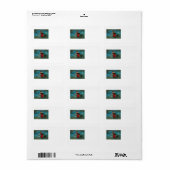 Rotzunge Schwarze Katze Crescent Moon Adressaufkleber (Vorne)