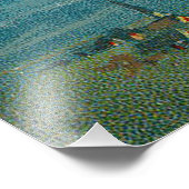 Rotzunge Schwarze Katze Crescent Moon Fotodruck (Ecke)