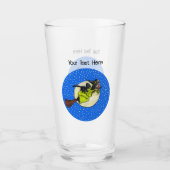 Rotzunge Schwarze Katze Flying Past Moon Broom Sta Glas (Vorderseite)