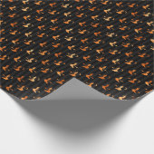 Rotzunge Schwarze Streifen Kupfer Halloween Muster Geschenkpapier (Ecke)