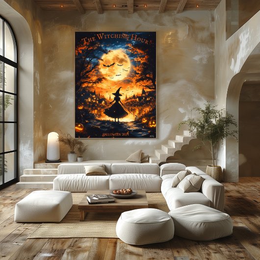 Rotzunge Silhouette Halloween - Vollmond & Dorf Poster