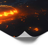 Rotzunge Silhouette Halloween - Vollmond & Dorf Poster (Ecke)