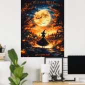 Rotzunge Silhouette Halloween - Vollmond & Dorf Poster (Heimbüro)