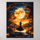 Rotzunge Silhouette Halloween - Vollmond & Dorf Poster (Vorne)