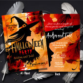 Rotzunge Silhouette; wasserfarbiges Halloween Einladung