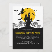 Rotzunge Spuk Orange & Schwarzes Halloween-Party Einladung (Vorderseite)