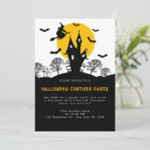 Rotzunge Spuk Orange & Schwarzes Halloween-Party Einladung (Stehend Vorderseite)