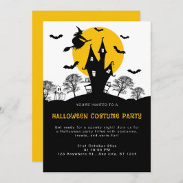 Rotzunge Spuk Orange & Schwarzes Halloween-Party Einladung