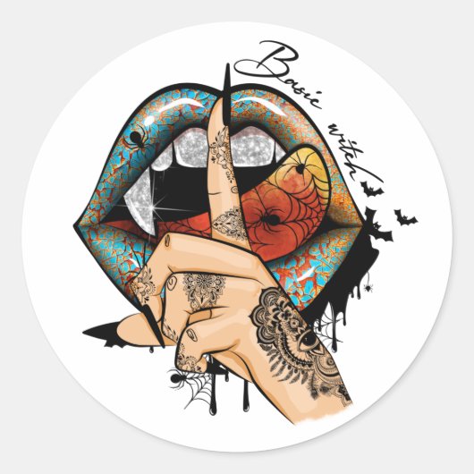 Rotzunge-Sticker Runder Aufkleber (Vorderseite)