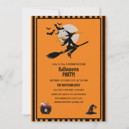 Rotzunge und Flechtboote Orangefarbenes Halloween- Einladung