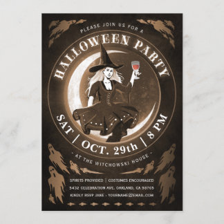Rotzunge und MondHalloween Einladungen | Amber