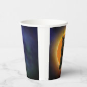 Rotzunge und schwarze Katze mit Orange Moon Paper Pappbecher (Rechts)