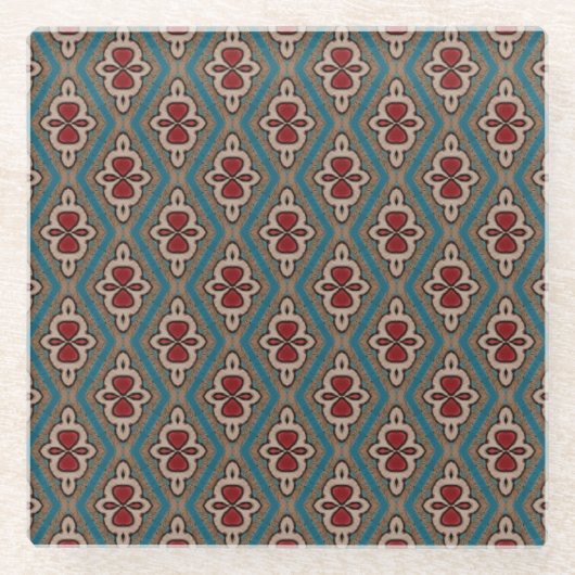 Rotzyanskopper Azulejos Tile Pattern Elegance Glasuntersetzer (Vorderseite)
