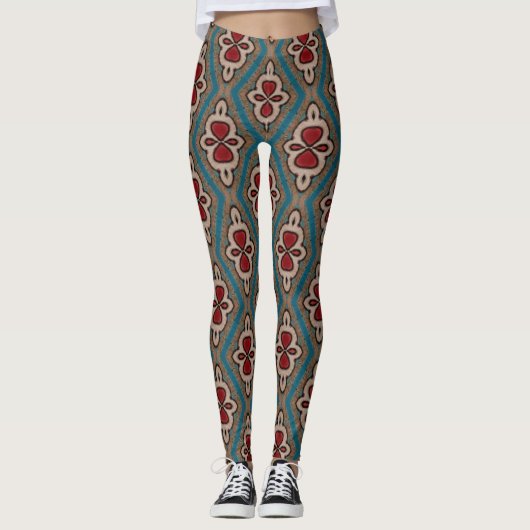 Rotzyanskopper Azulejos Tile Pattern Elegance Leggings (Vorderseite)