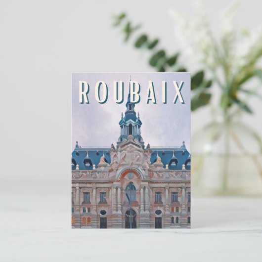 Roubaix Foto Vintage Postkarte (Stehend Vorderseite)