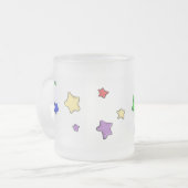 Roudolf mit farbigen Sternen Mattglastasse (Vorderseite Links)