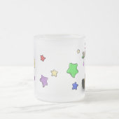 Roudolf mit farbigen Sternen Mattglastasse (Mittel)