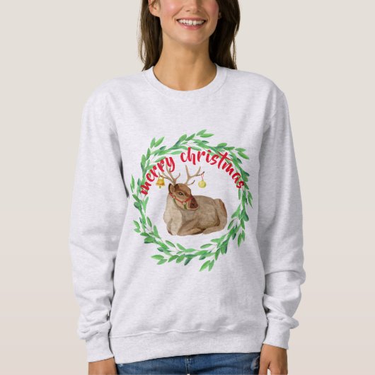 Roudolf The Red Nose Rentier Weihnachtsdesign Sweatshirt (Vorderseite)