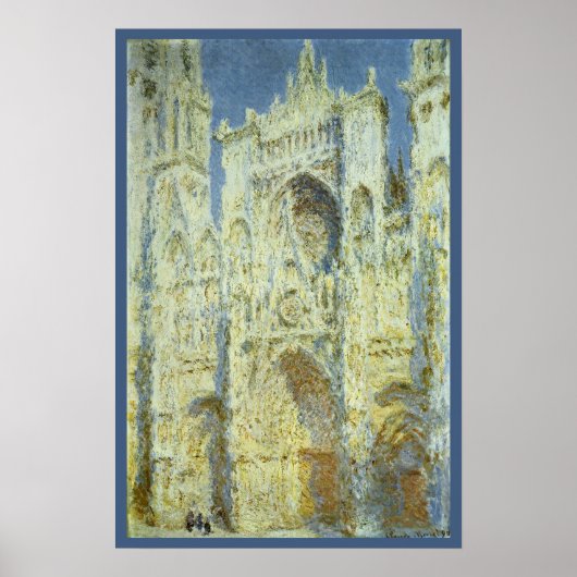 Rouen Cathedral West Facade Sunlight, Claude Monet Poster (Vorne)