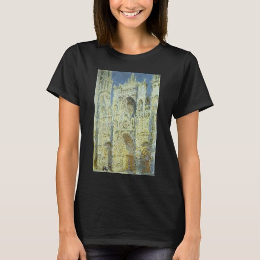 Rouen Cathedral West Facade Sunlight, Claude Monet T-Shirt (Vorderseite)