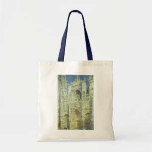 Rouen Cathedral West Facade Sunlight, Claude Monet Tragetasche