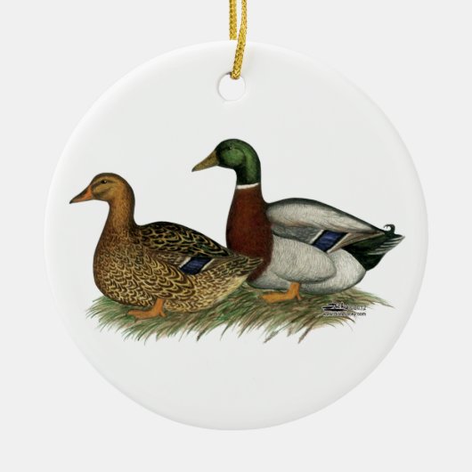 Rouen Ducks Keramik Ornament (Vorne)