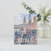 Rouen Foto Vintage Postkarte (Stehend Vorderseite)