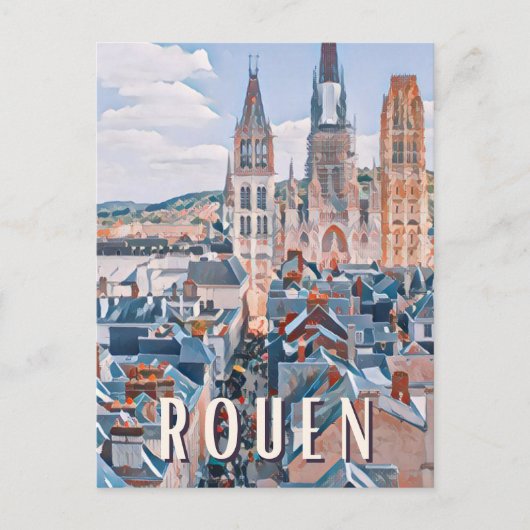 Rouen Foto Vintage Postkarte (Vorderseite)