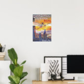 Rouen, Frankreich - Pilot und Flugzeug Poster (Heimbüro)