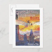 Rouen, Frankreich - Pilot und Flugzeug Postkarte (Vorne/Hinten)