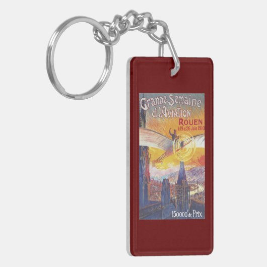 Rouen, Frankreich - Pilot und Flugzeug Schlüsselanhänger (Vorderseite links)