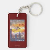 Rouen, Frankreich - Pilot und Flugzeug Schlüsselanhänger (Rückseite)