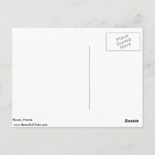 Rouen, Frankreich Postkarte (Rückseite)