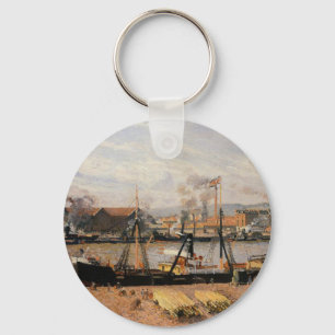 Rouen-Hafen, Holz durch Camille Pissarro entladend Schlüsselanhänger
