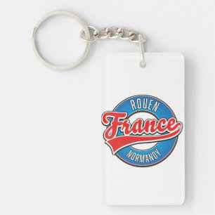 Rouen Normandie Frankreich Retro-Logo Schlüsselanhänger