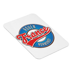 Rouen Normandy Frankreich Retrologo Magnet