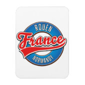 Rouen Normandy Frankreich Retrologo Magnet (Vertikal)